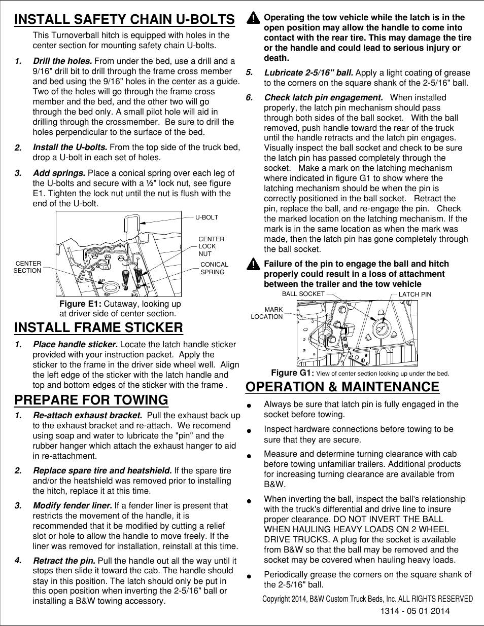 Prepare for towing | B&W Trailer Hitches 1314 User Manual | Page 5 / 5