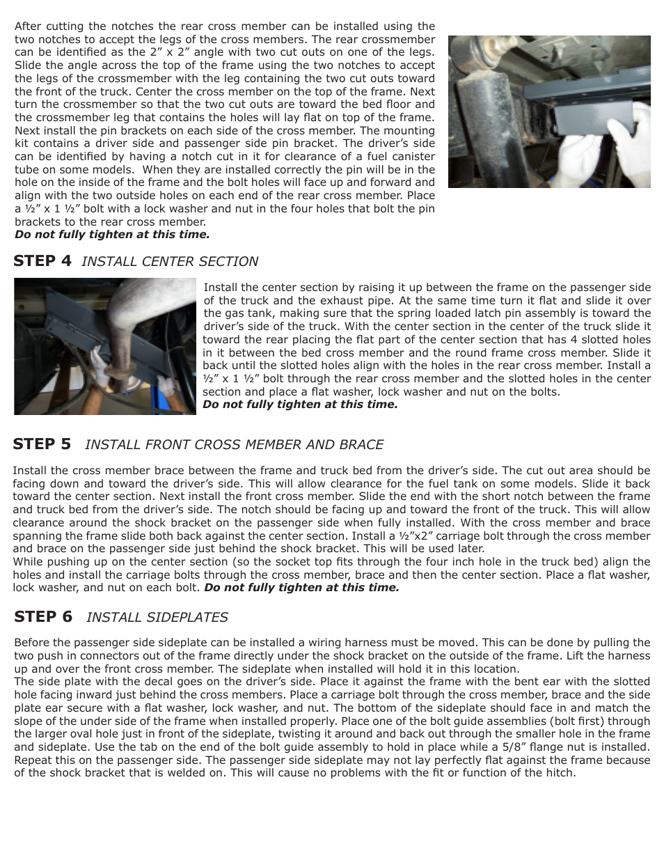 Step 4, Step 5, Step 6 | B&W Trailer Hitches 1208R User Manual | Page 3 / 4