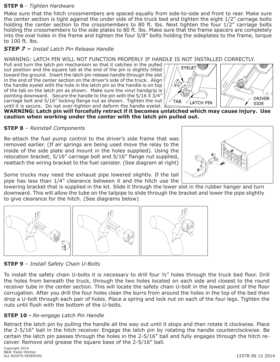 B&W Trailer Hitches 1257R User Manual | Page 4 / 4