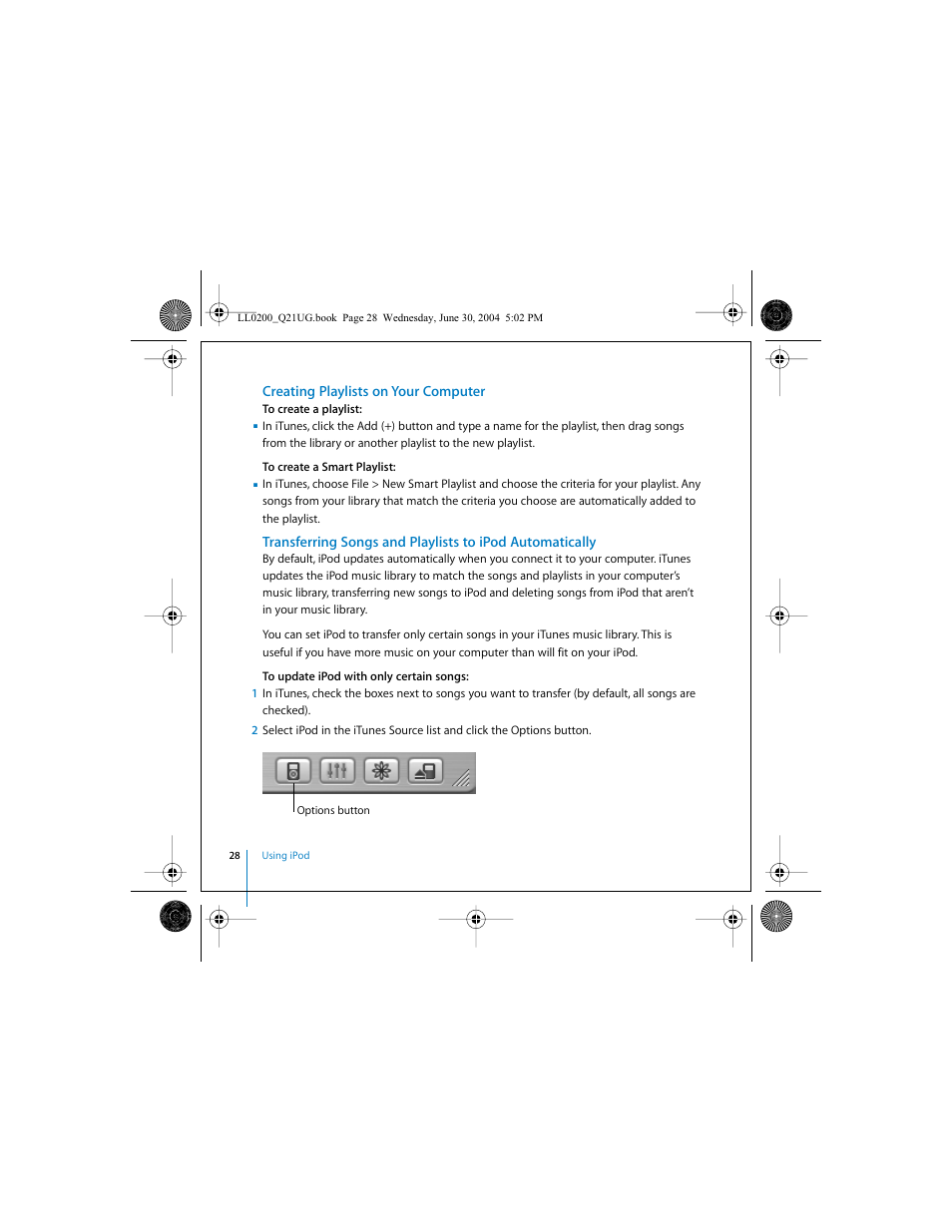 Creating playlists on your computer | Apple iPod (User’s Guide) User Manual | Page 28 / 64