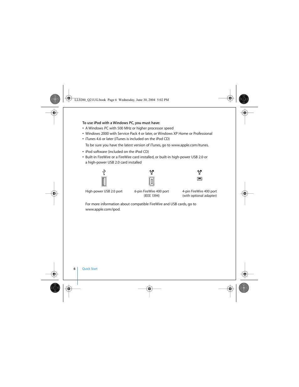 Apple iPod (User’s Guide) User Manual | Page 6 / 64