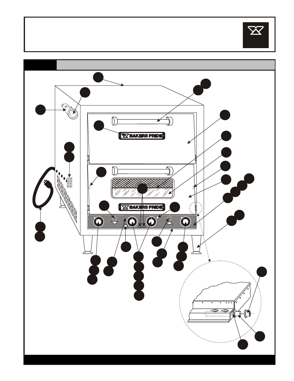 P-44s, Electric oven countertop | Bakers Pride P-48S User Manual | Page 2 / 4