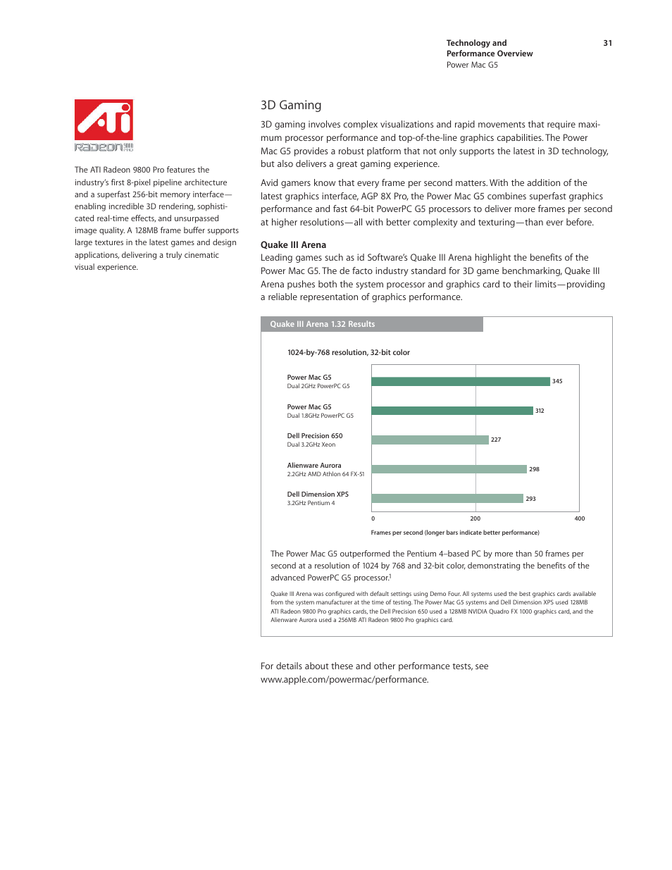 3d gaming | Apple Power Mac G5 User Manual | Page 31 / 36