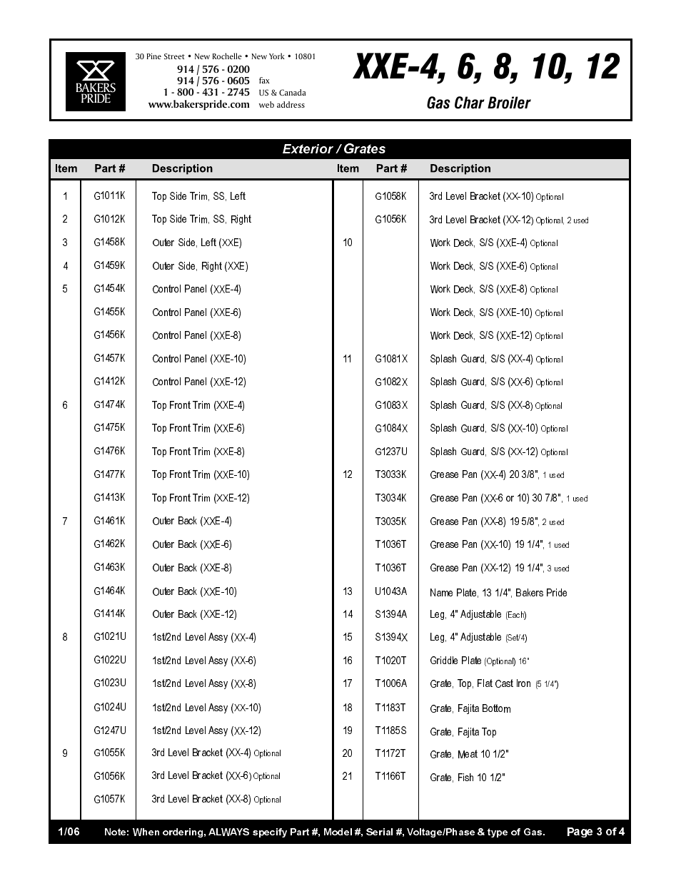 Gas char broiler | Bakers Pride XXE-4, 6, 8, 10, 12 User Manual | Page 3 / 4