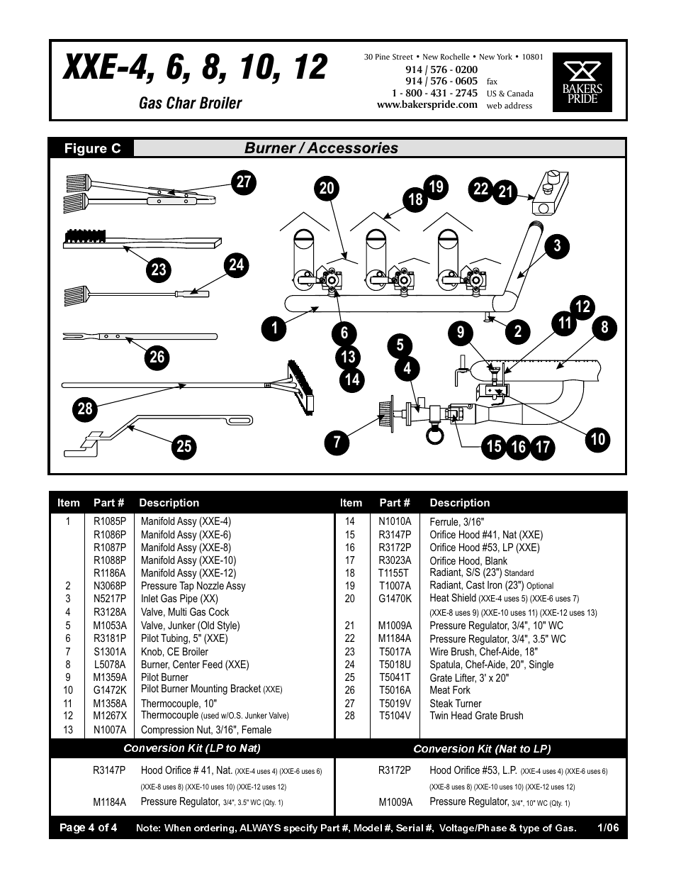 Gas char broiler | Bakers Pride XXE-4, 6, 8, 10, 12 User Manual | Page 4 / 4