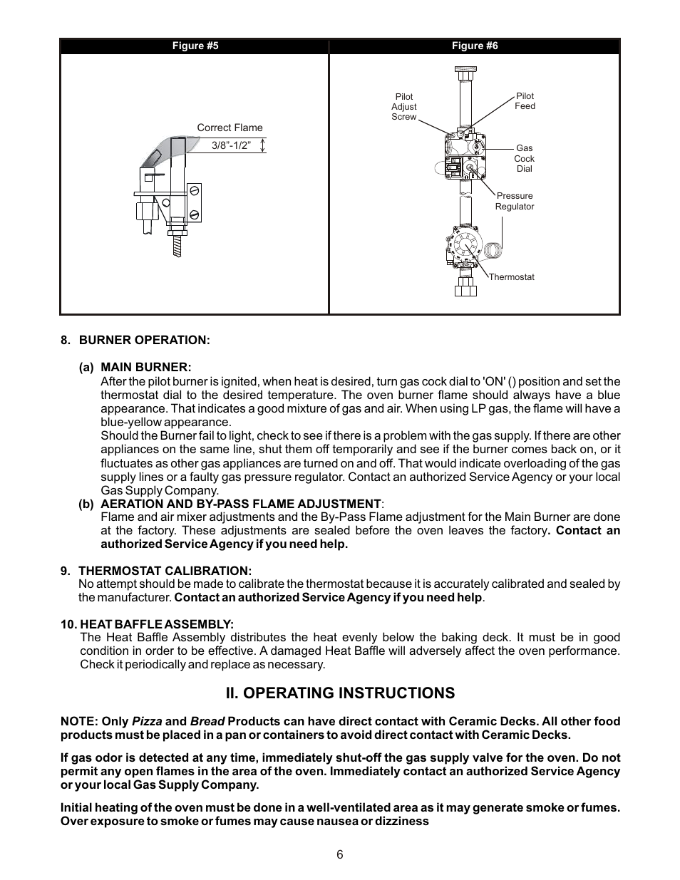 Ii. operating instructions | Bakers Pride GP-61 Manual User Manual | Page 6 / 16