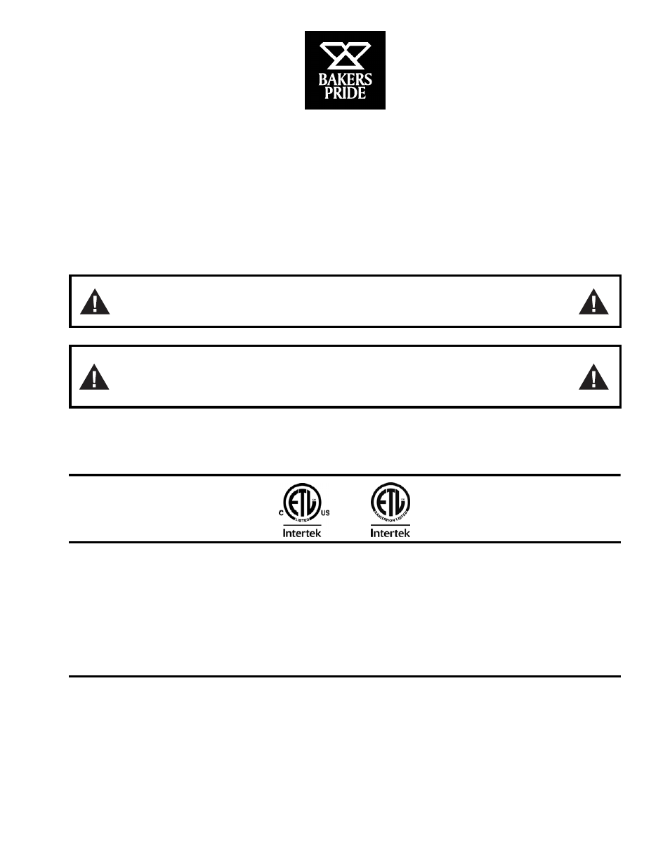 Bakers Pride BP-6575 Manual User Manual | 9 pages
