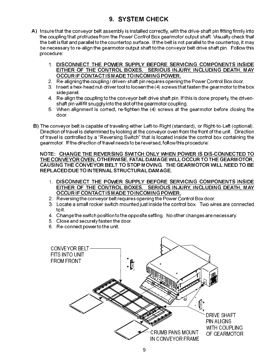 System check | Bakers Pride VH1828G Manual User Manual | Page 9 / 32