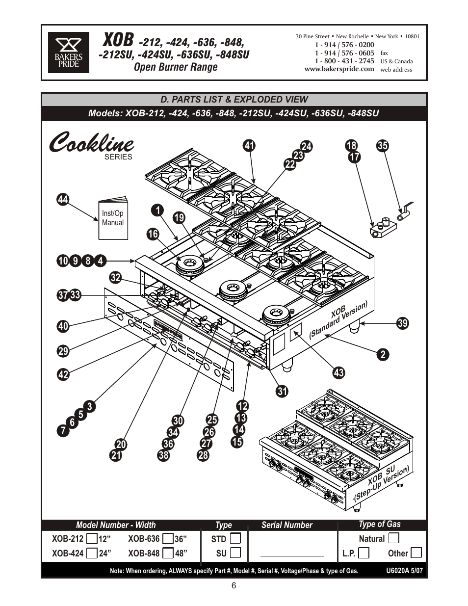 Cookline | Bakers Pride XOB-848SU Manual User Manual | Page 6 / 8