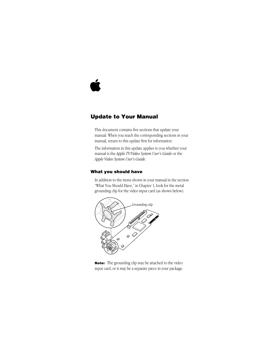 Apple TV/Video System User Manual | 8 pages