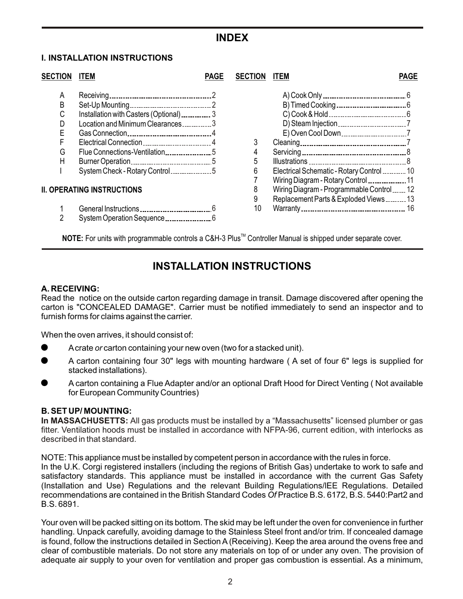 Bakers Pride CO11-G Manual User Manual | Page 2 / 16