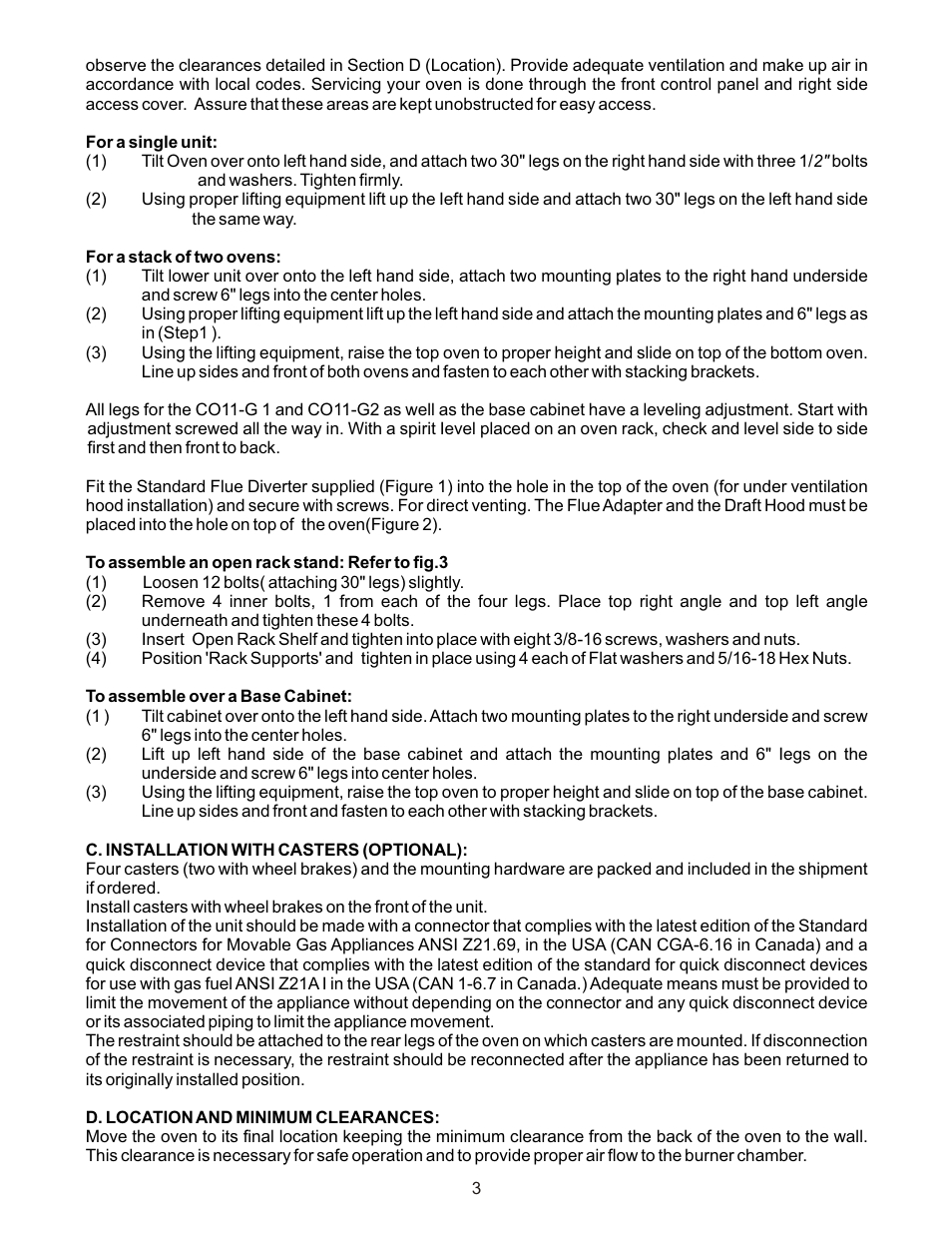 Bakers Pride CO11-G Manual User Manual | Page 3 / 16
