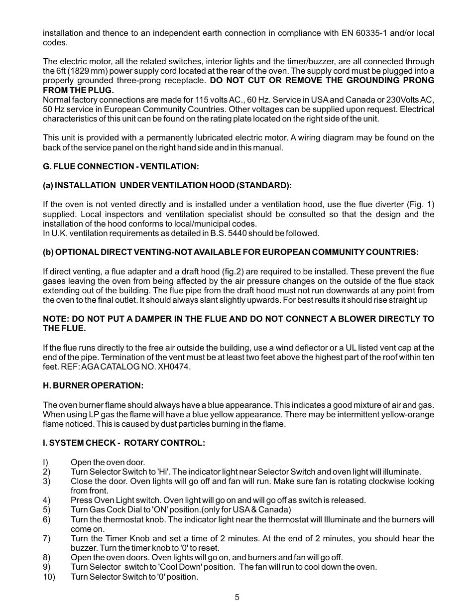 Bakers Pride CO11-G Manual User Manual | Page 5 / 16