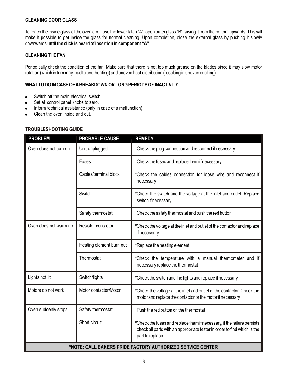 Bakers Pride BP-200 Manual User Manual | Page 8 / 12