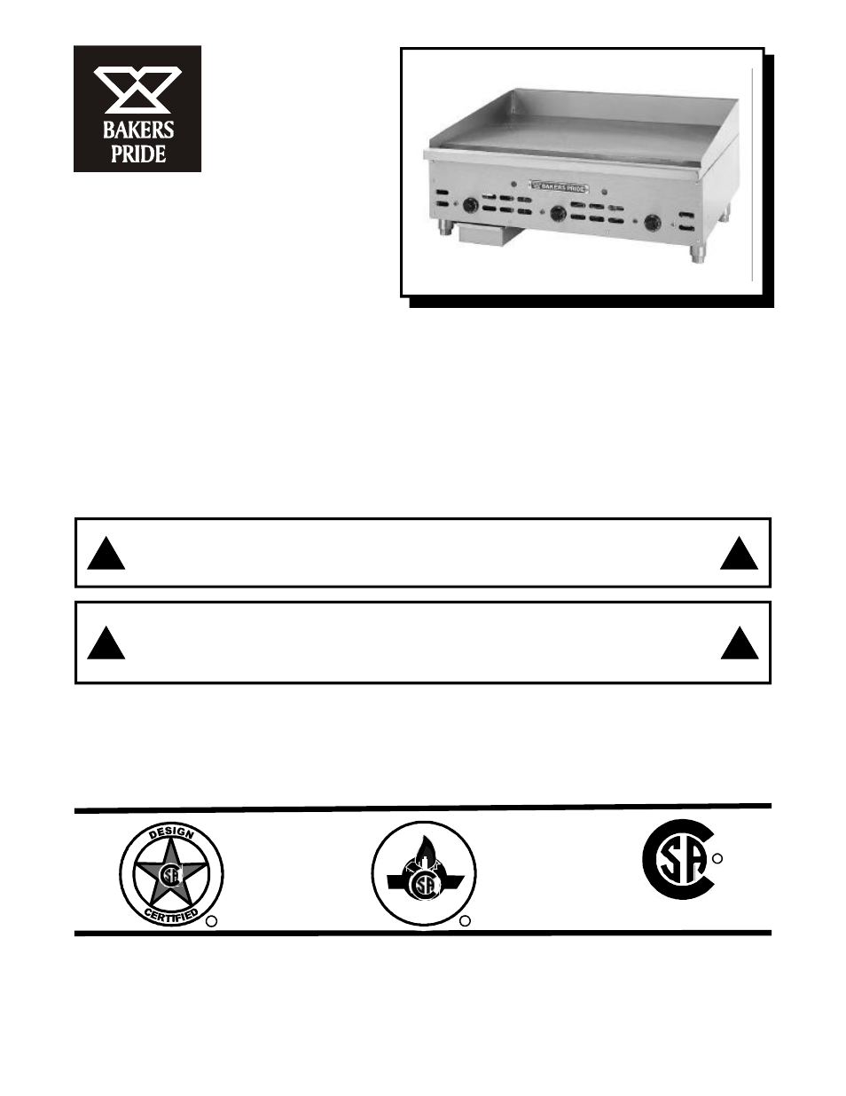 Bakers Pride XMG-24,-36,-48,-60,-72 Manual User Manual | 8 pages