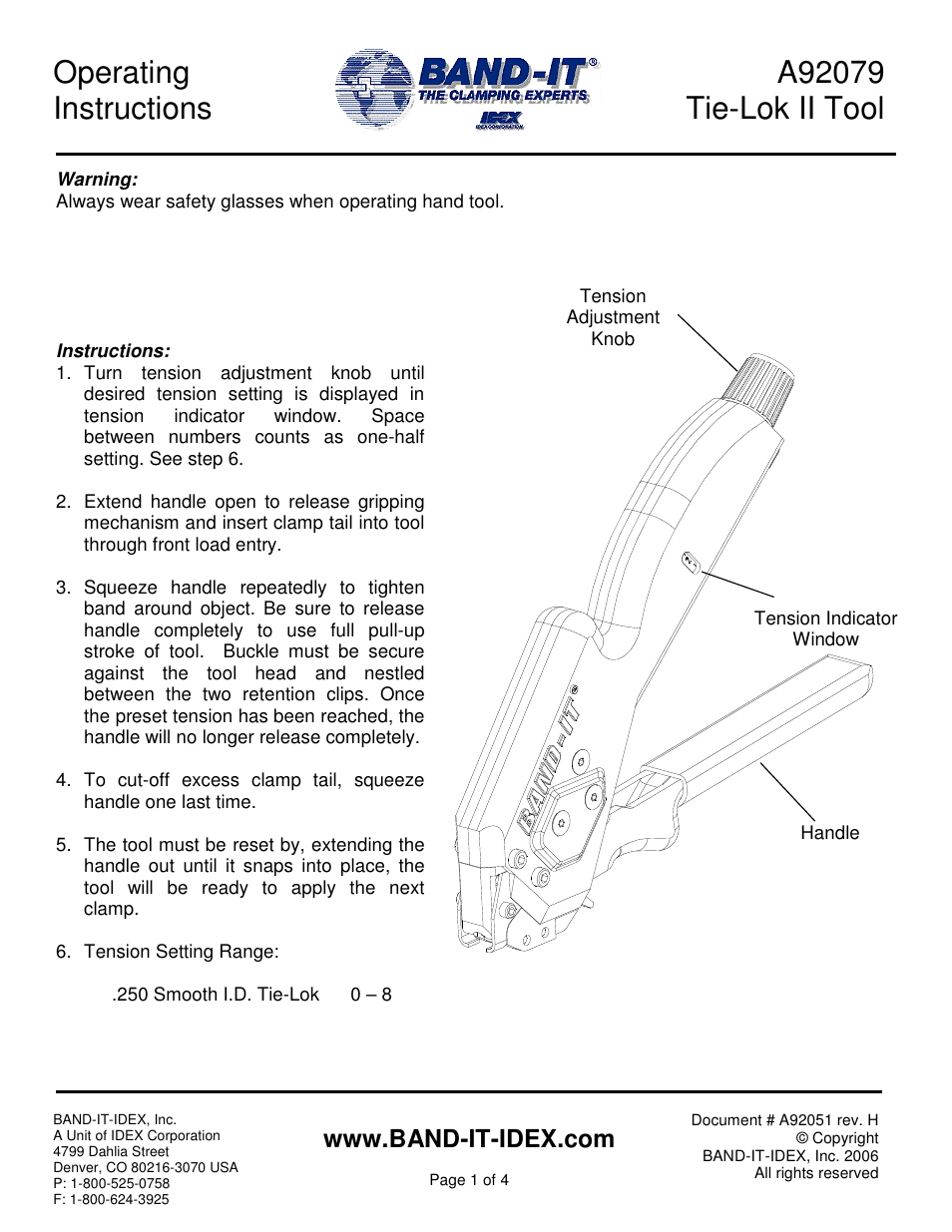 BAND-IT A92079 Tie-Lok II User Manual | 4 pages