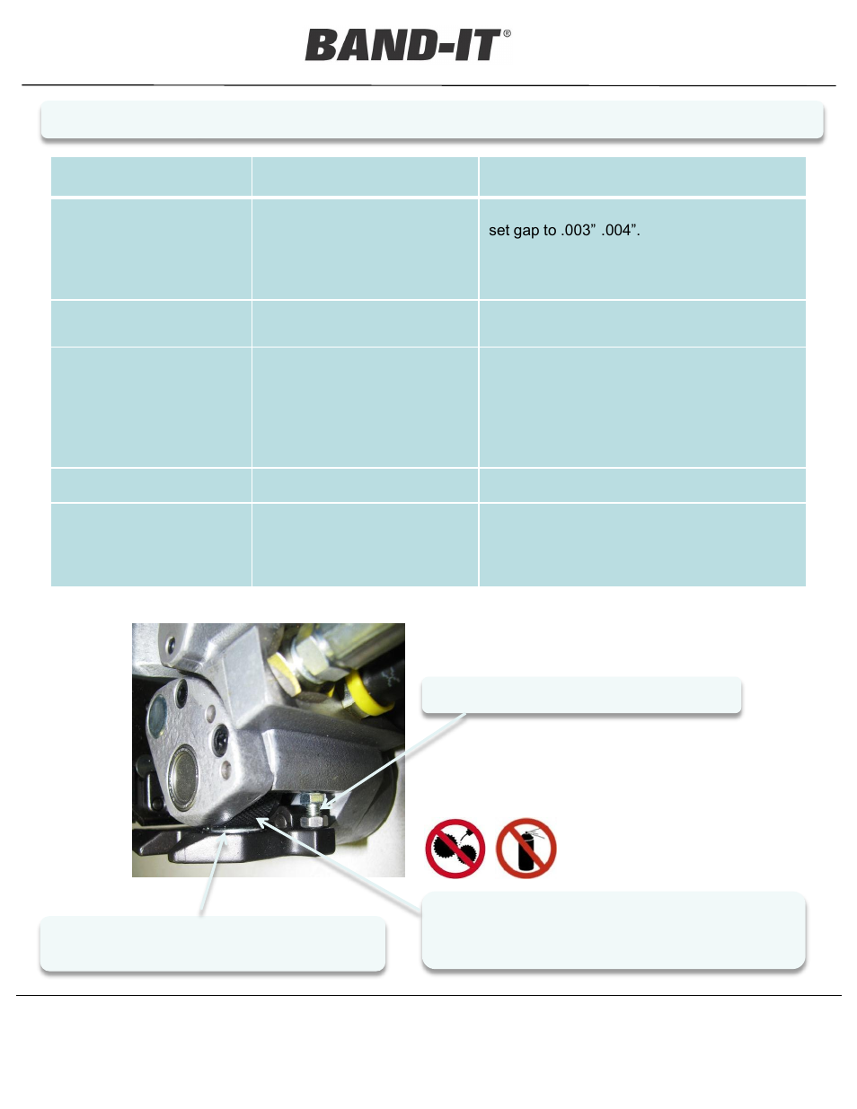 Operating manual, Bt1000 boss, Tool | Observed problem possible cause solution, Troubleshooting guide | BAND-IT BT1000 Boss Tool User Manual | Page 10 / 11