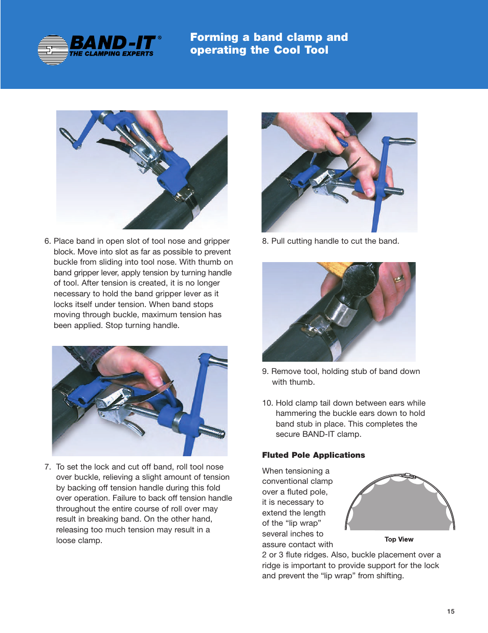 Forming a band clamp and operating the cool tool | BAND-IT C00169 banding User Manual | Page 2 / 2