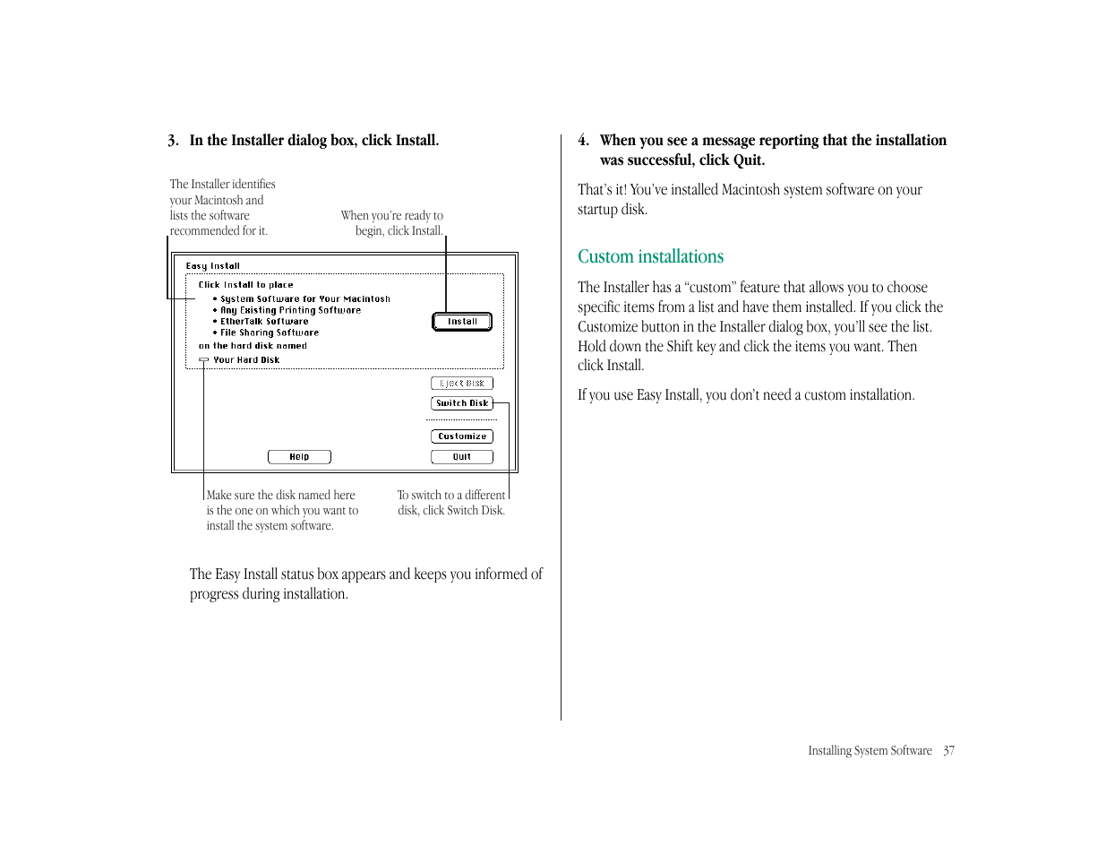 Custom installations | Apple Macintosh LC 575 User Manual | Page 43 / 47