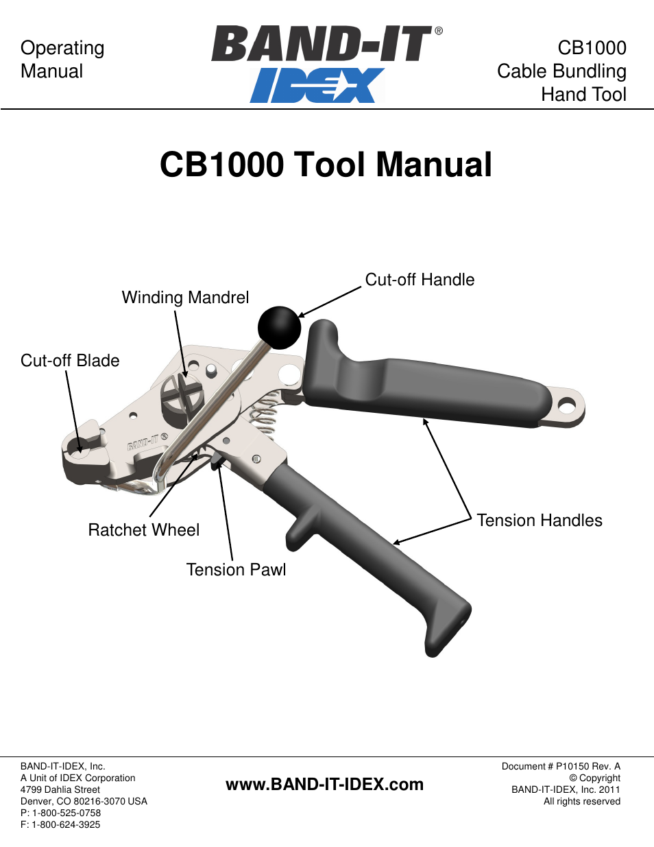 Cb1000 tool manual, Operating manual cb1000 cable bundling hand tool | BAND-IT CB1000 Hand Tool User Manual | Page 4 / 4