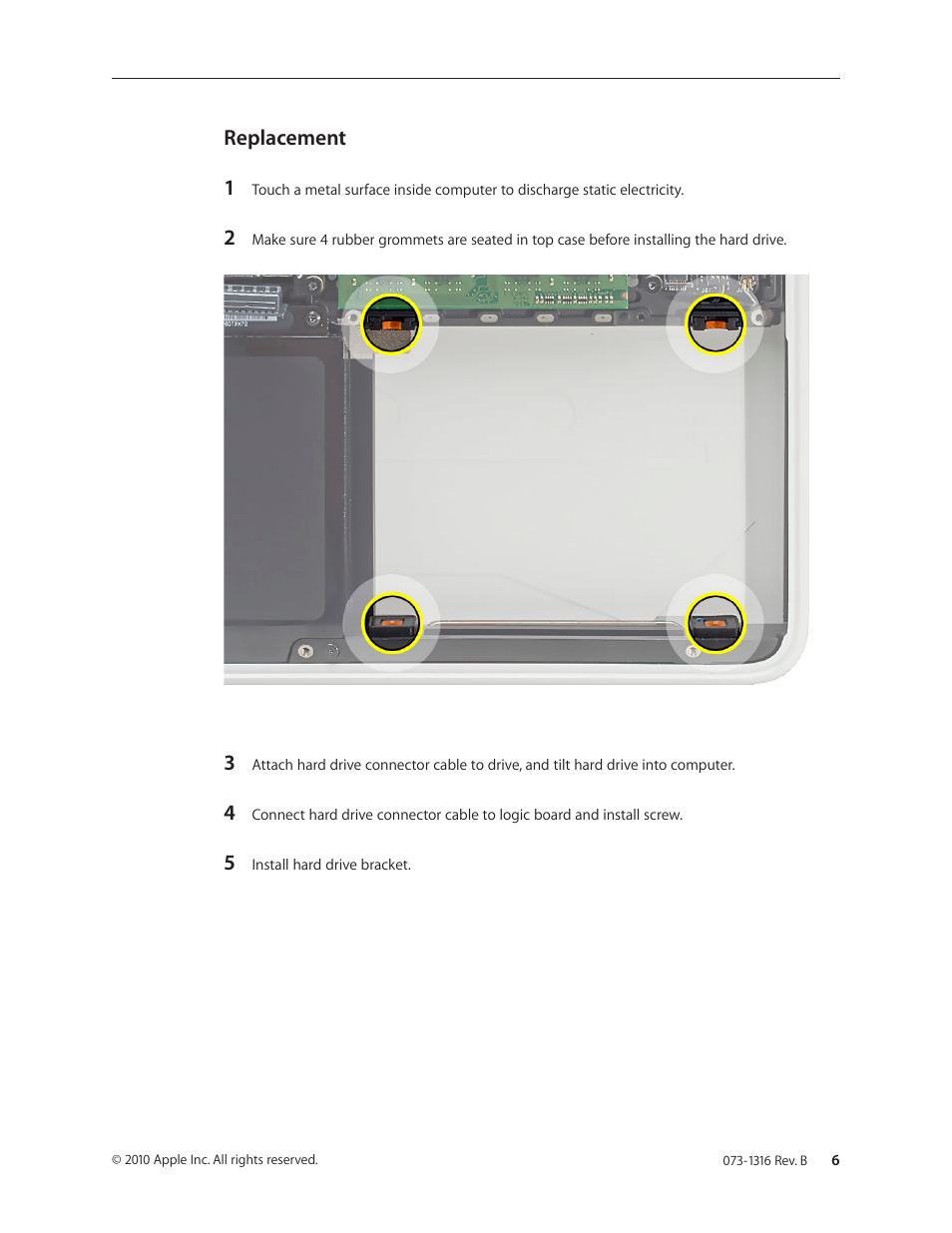 Replacement 1 | Apple MacBook 13-inch, Late 2009/Mid 2010 (Hard Drive Replacement) User Manual | Page 6 / 10