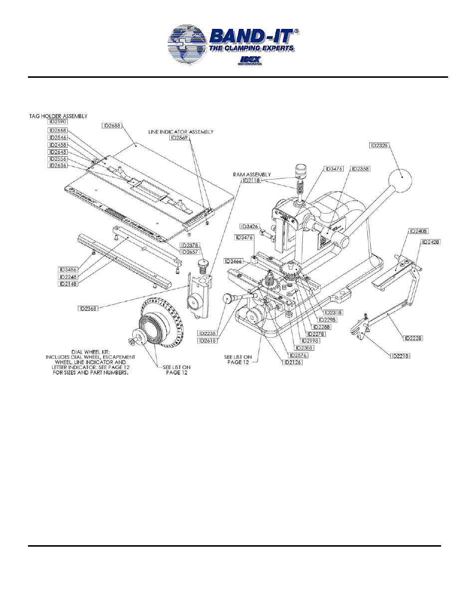 Id200 series imprinter assembly drawings | BAND-IT ID200 Series Imprinter User Manual | Page 11 / 14