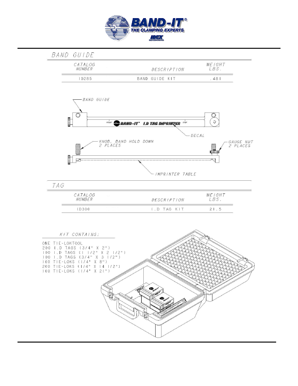 Id200 series imprinter kits | BAND-IT ID200 Series Imprinter User Manual | Page 14 / 14