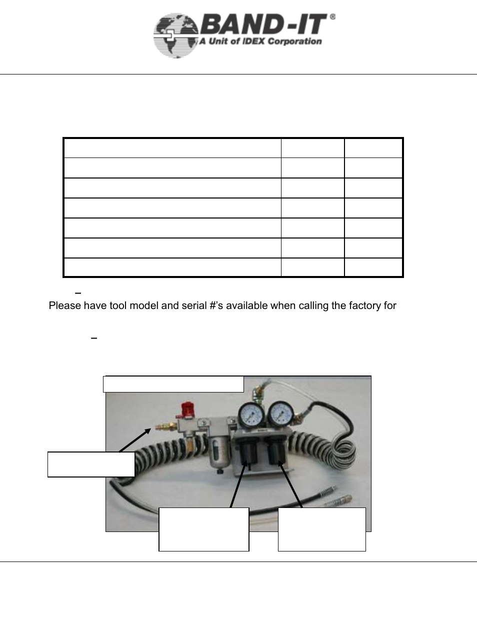 It0750-ab, Air system, 4 of 38 | Mini tie-lok tool | BAND-IT IT0750-AB Mini Tie-Lok Tool User Manual | Page 4 / 38