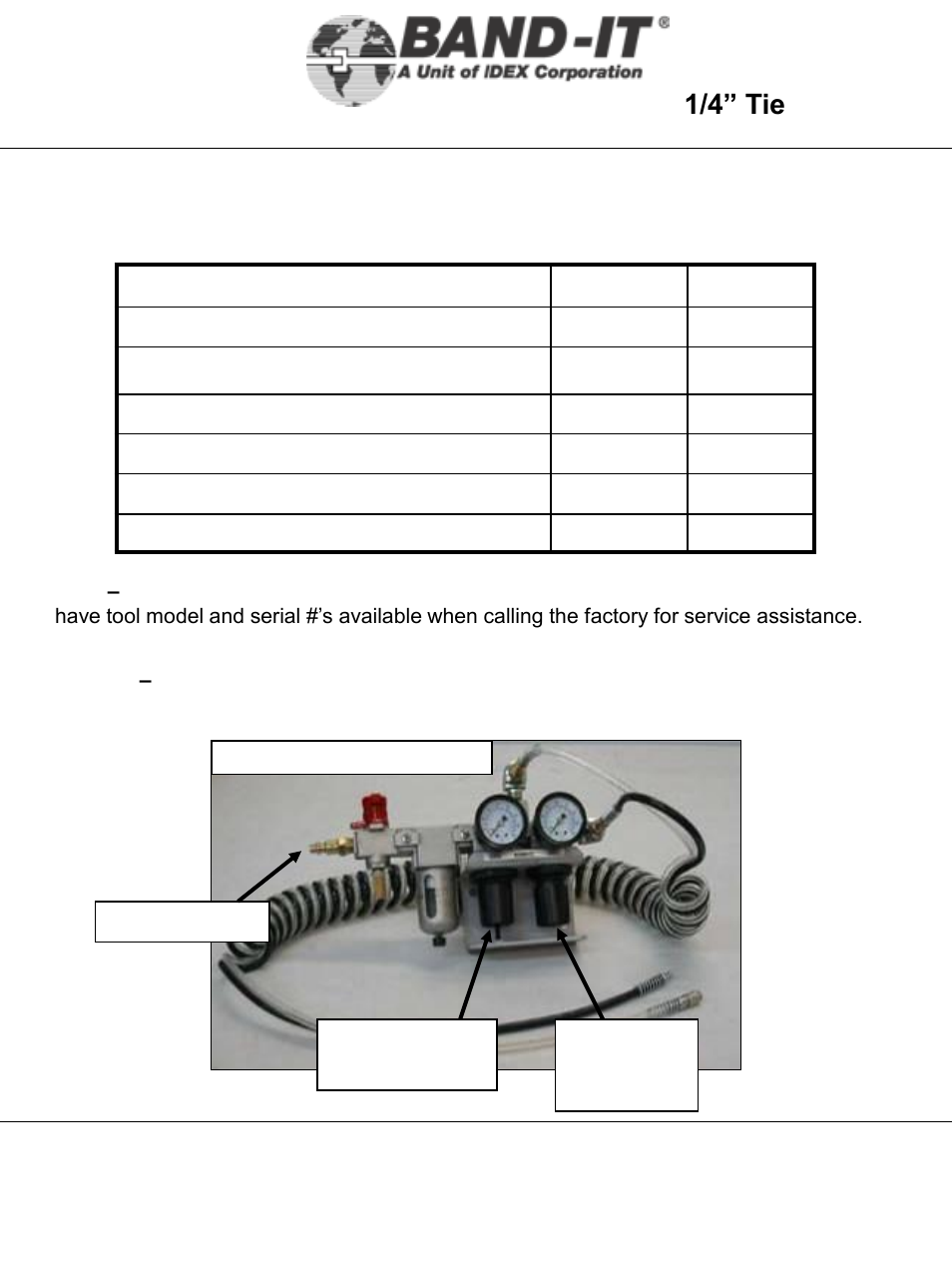 It1000-ab, Air system, 4 of 38 | 1/4” tie-lok, Tool | BAND-IT IT1000-AB 1/4 Tie-Lok Tool User Manual | Page 4 / 38