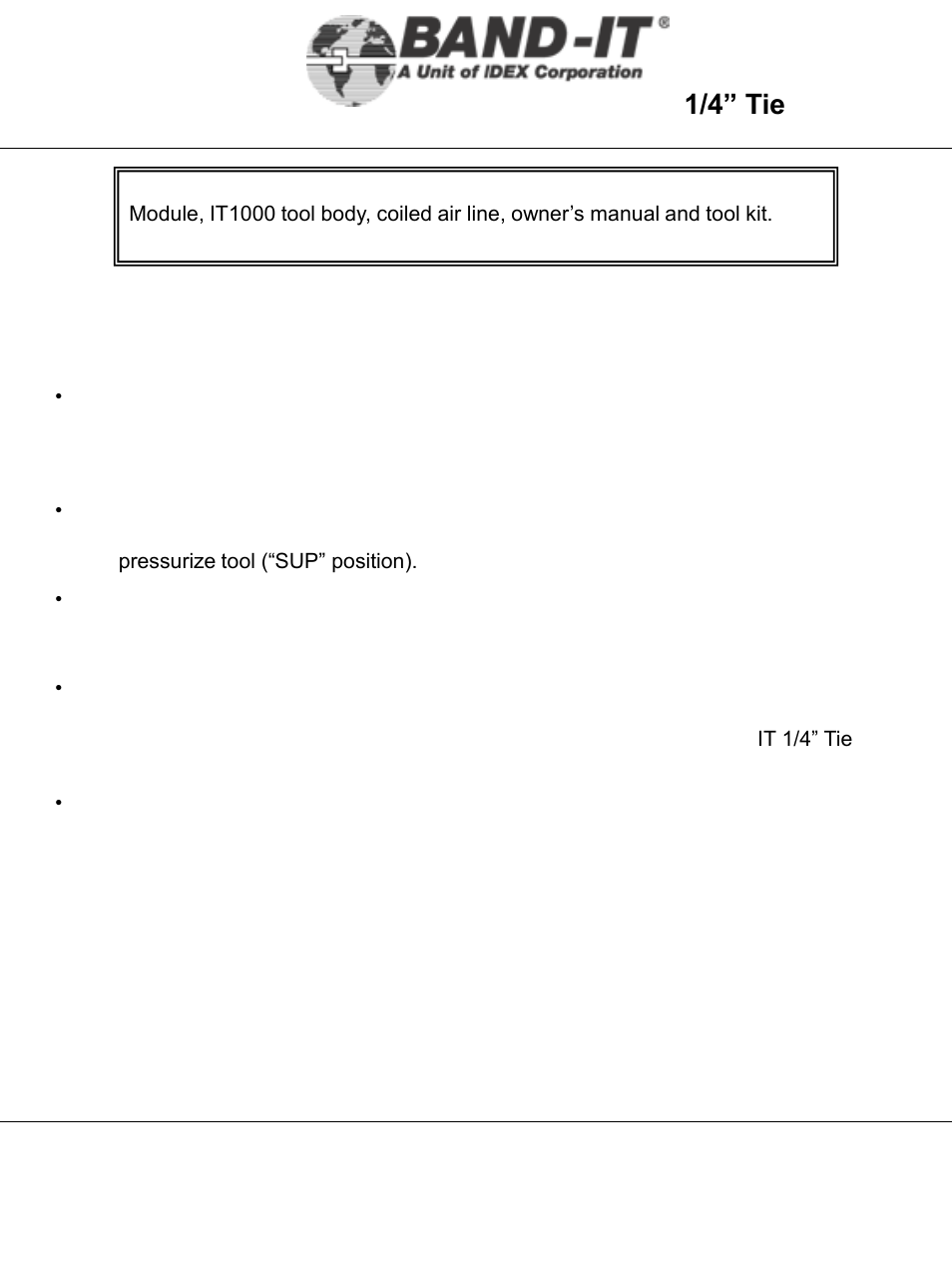 It1000-ab, Air system, 6 of 38 | 1/4” tie-lok, Tool | BAND-IT IT1000-AB 1/4 Tie-Lok Tool User Manual | Page 6 / 38