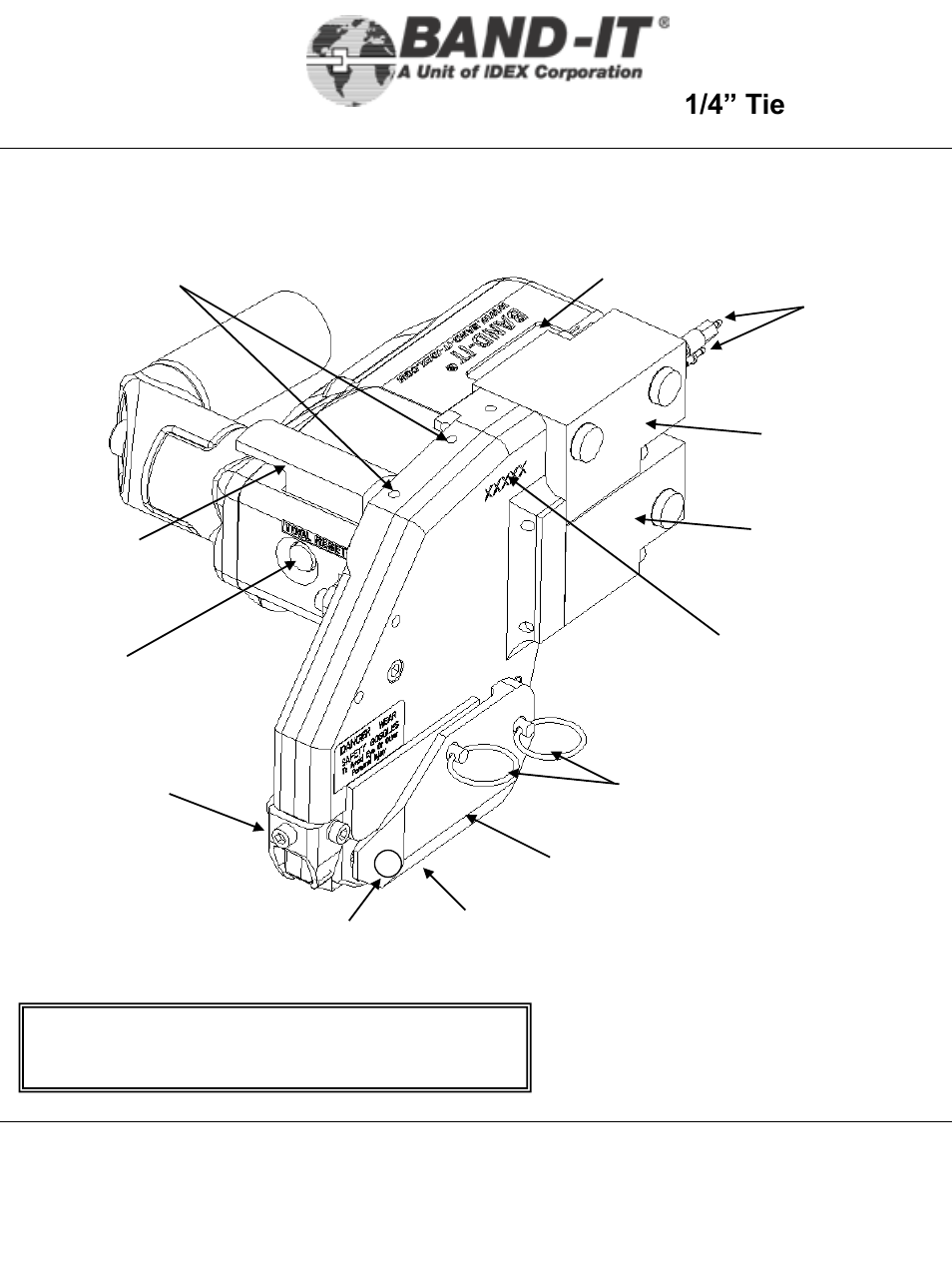 It1000-ab, It1000-ab tool body, Parts identification | 7 of 38, 1/4” tie-lok, Tool | BAND-IT IT1000-AB 1/4 Tie-Lok Tool User Manual | Page 7 / 38