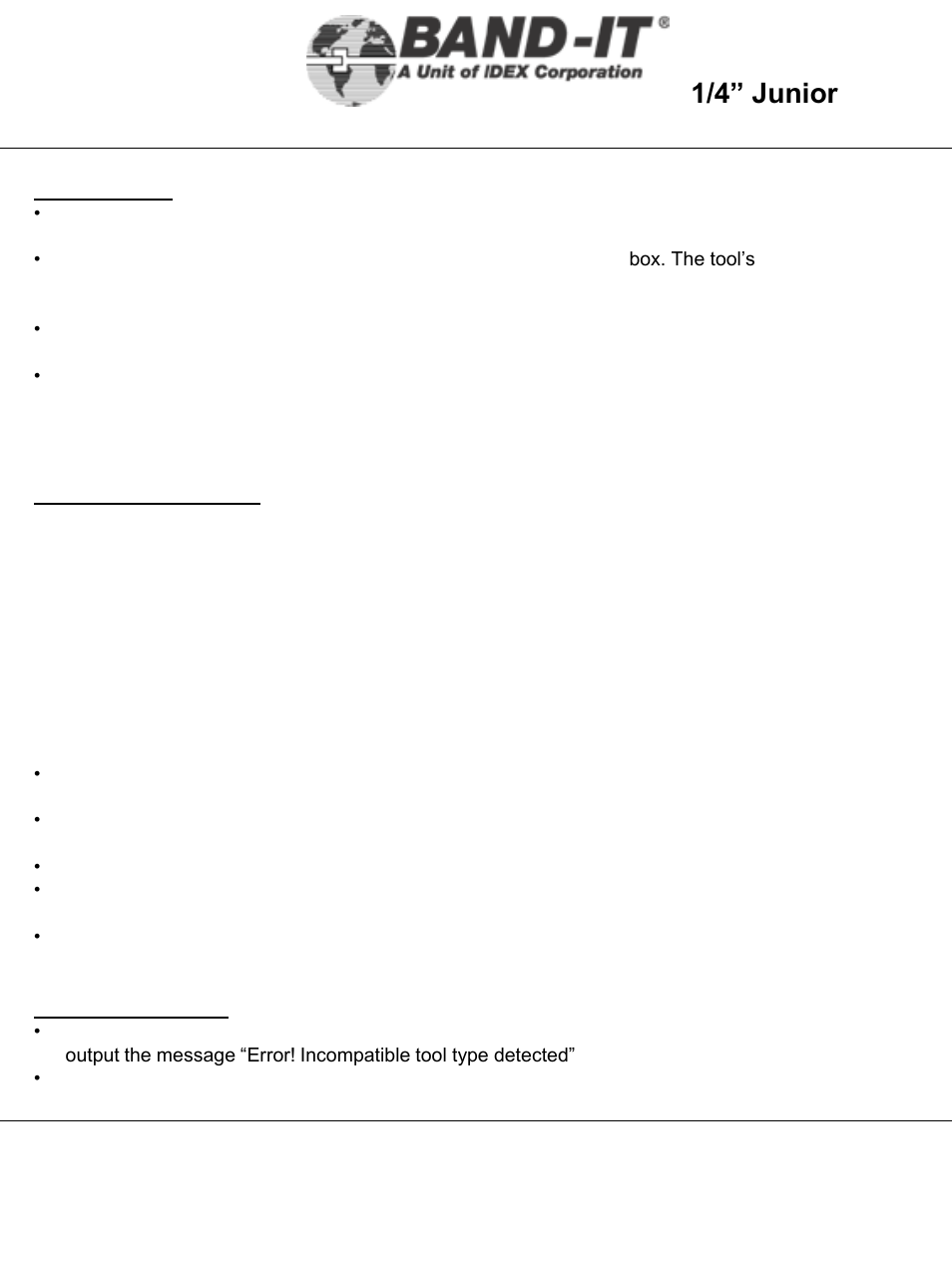 It2000-ab, 33 of 38, 1/4” junior | Tool, Tension cylinder pressure monitoring system | BAND-IT IT2000-AB 1/4 Junior Tool User Manual | Page 33 / 38