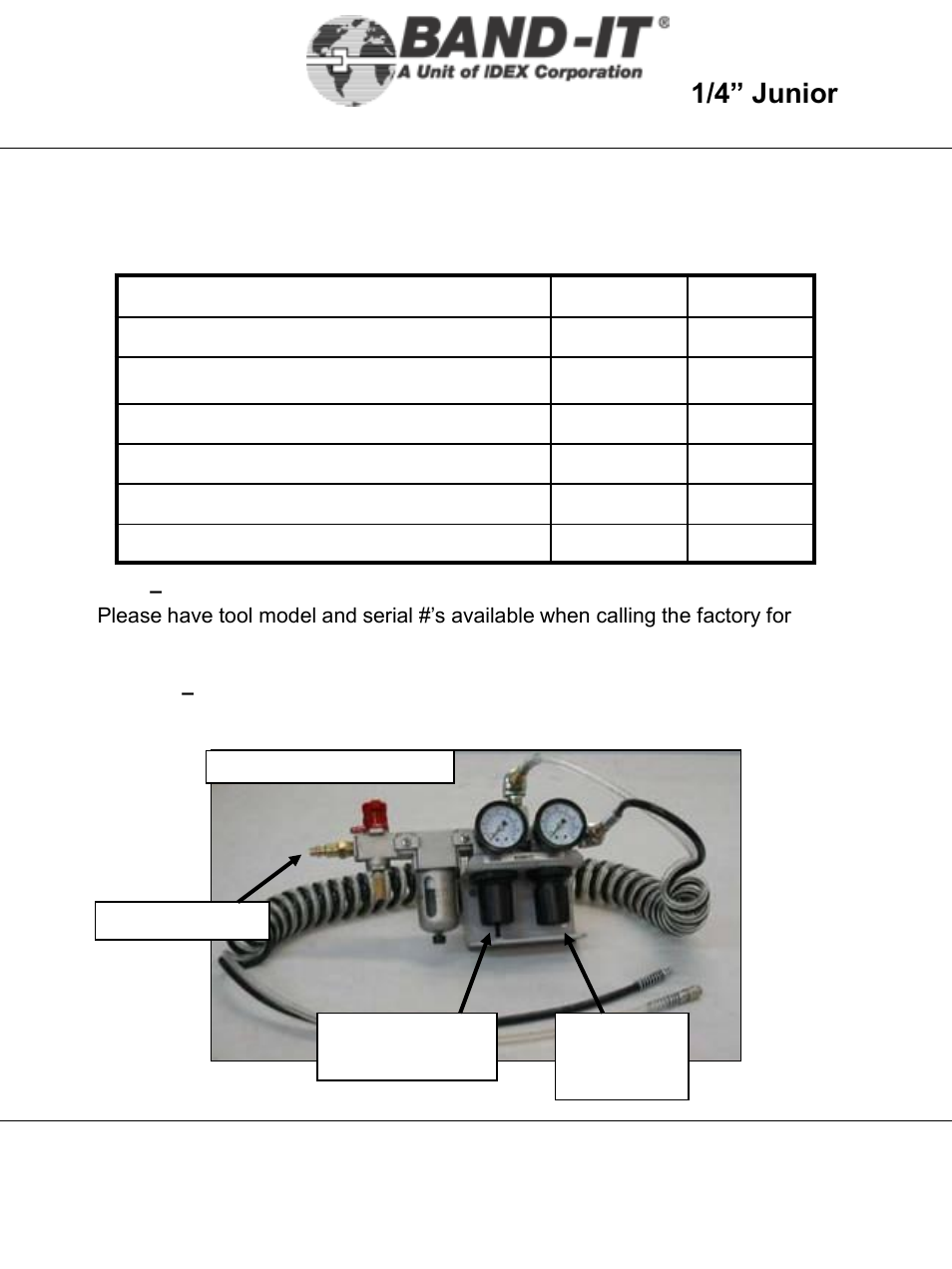 It2000-ab, Air system, 4 of 38 | 1/4” junior, Tool | BAND-IT IT2000-AB 1/4 Junior Tool User Manual | Page 4 / 38