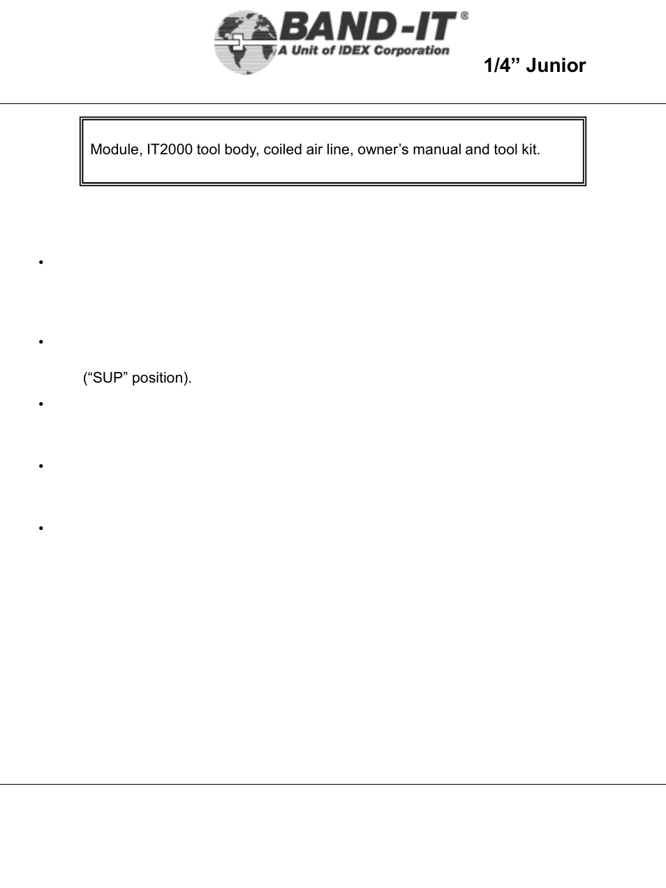 It2000-ab, Air system, 6 of 38 | 1/4” junior, Tool | BAND-IT IT2000-AB 1/4 Junior Tool User Manual | Page 6 / 38