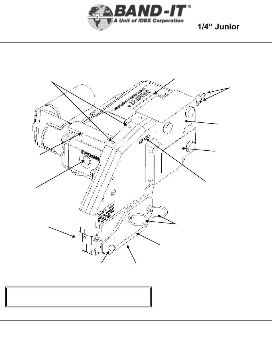 It2000-ab, It2000-ab tool body, Parts identification | 7 of 38, 1/4” junior, Tool | BAND-IT IT2000-AB 1/4 Junior Tool User Manual | Page 7 / 38