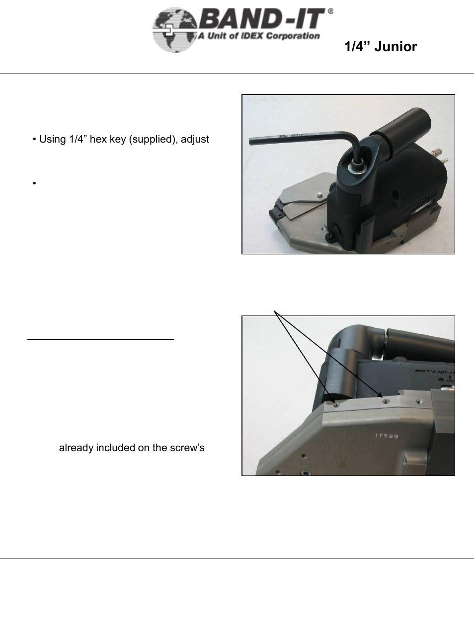 It2000-ab, Setup & assembly instructions, 9 of 38 | 1/4” junior, Tool | BAND-IT IT2000-AB 1/4 Junior Tool User Manual | Page 9 / 38