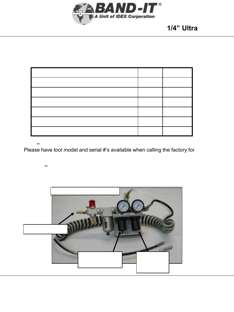 It3000-ab, Air system, 4 of 28 | 1/4” ultra-lok tool | BAND-IT IT3000-AB 1/4 Ultra-Lok Tool User Manual | Page 4 / 28