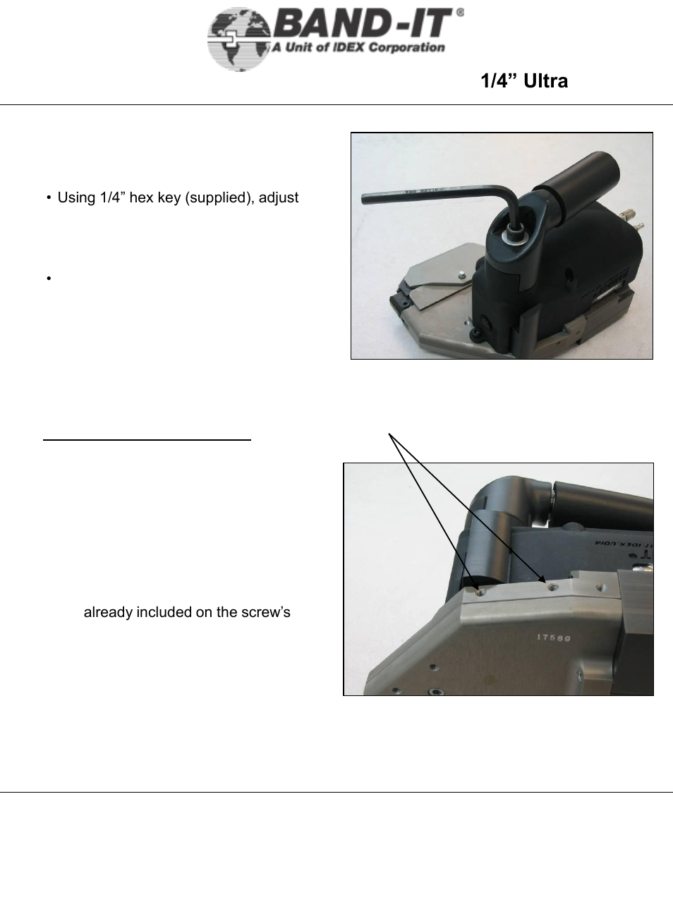 It3000-ab, Setup & assembly instructions, 9 of 28 | 1/4” ultra-lok tool | BAND-IT IT3000-AB 1/4 Ultra-Lok Tool User Manual | Page 9 / 28