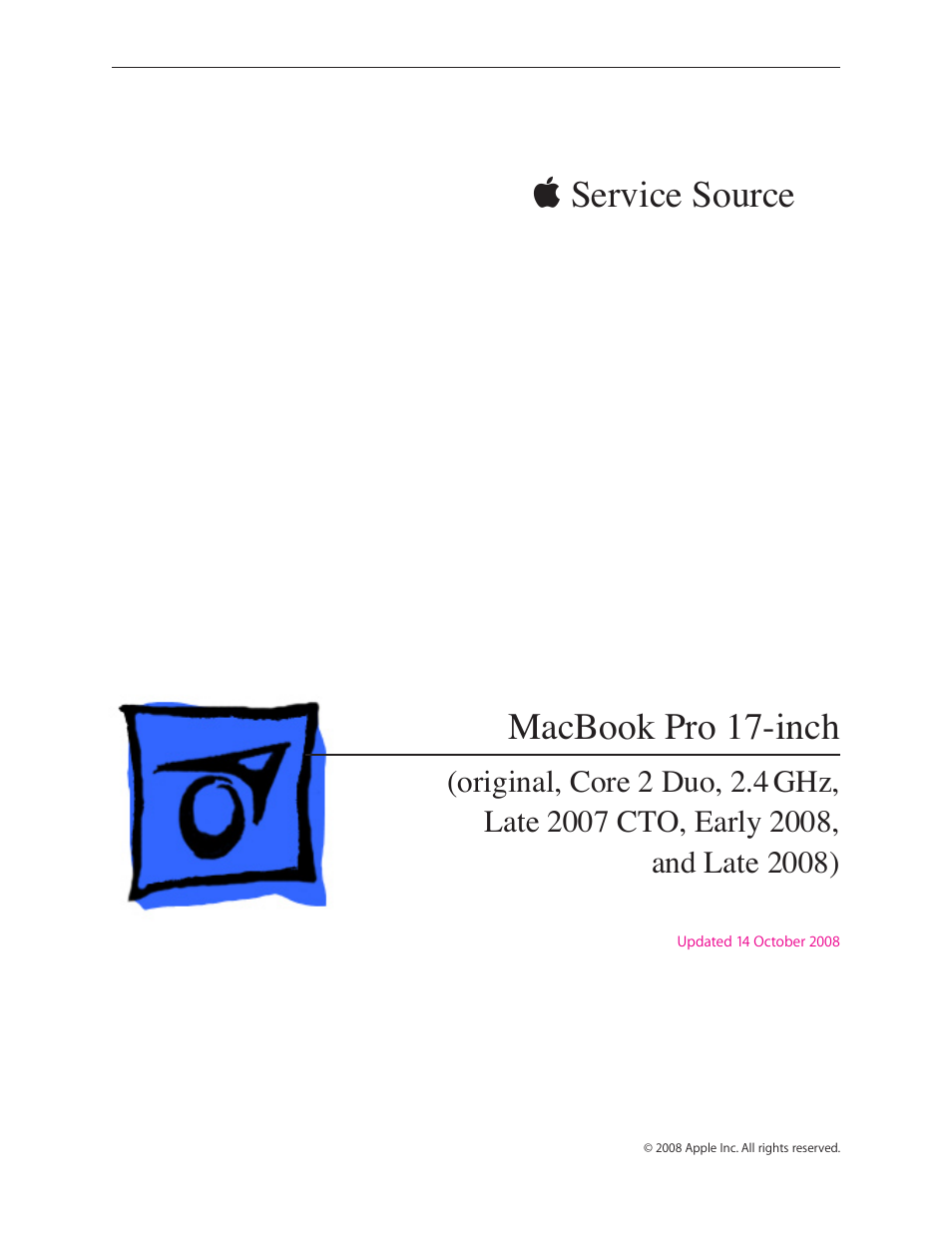 Apple MacBook Pro 17-inch (original, Core 2 Duo, 2.4GHz, Late 2007 CTO, Early 2008, and Late 2008) User Manual | 204 pages