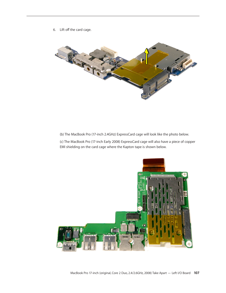 Apple MacBook Pro 17-inch (original, Core 2 Duo, 2.4GHz, Late 2007 CTO, Early 2008, and Late 2008) User Manual | Page 107 / 204