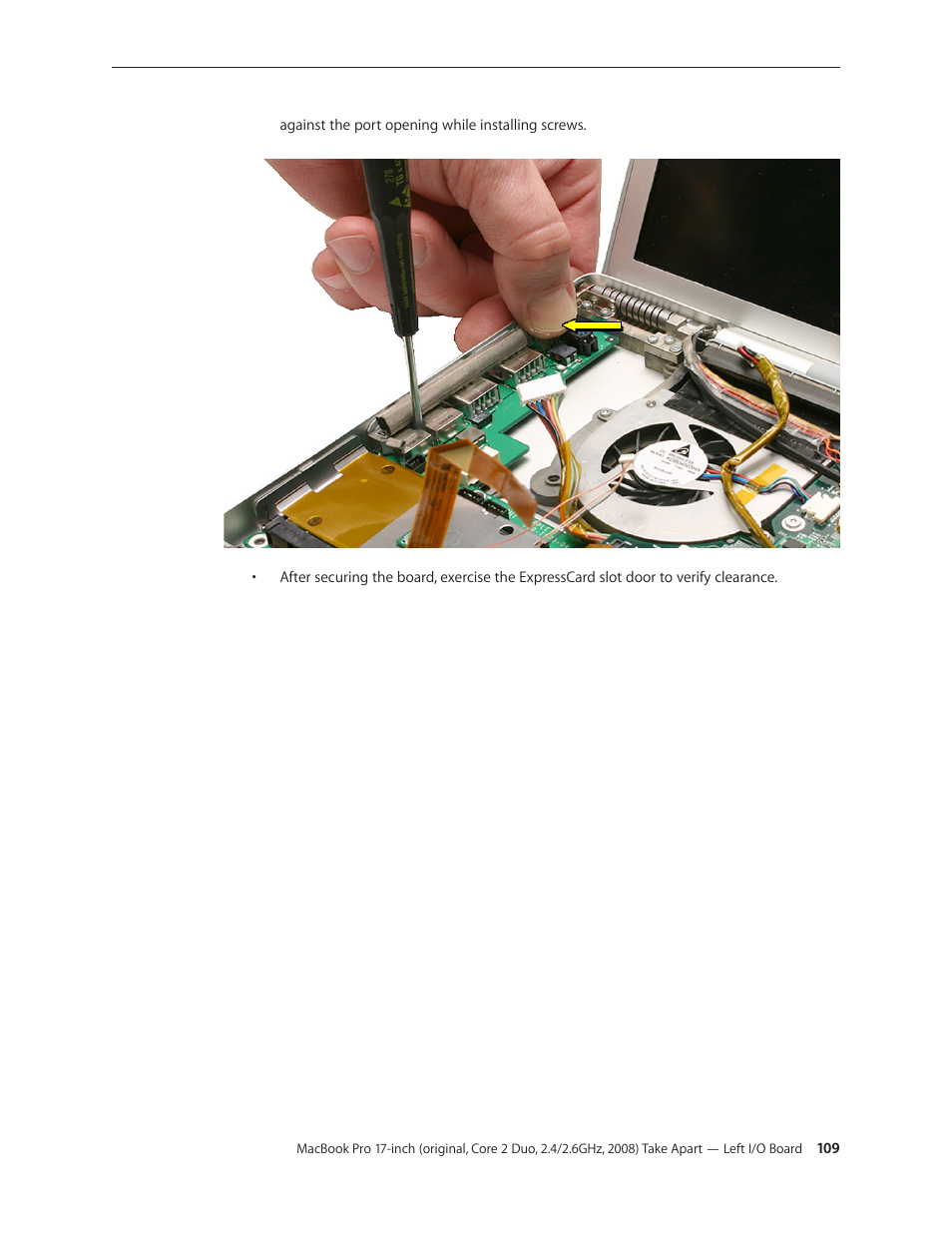 Apple MacBook Pro 17-inch (original, Core 2 Duo, 2.4GHz, Late 2007 CTO, Early 2008, and Late 2008) User Manual | Page 109 / 204