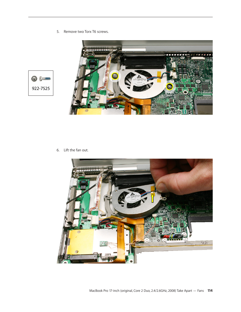 Apple MacBook Pro 17-inch (original, Core 2 Duo, 2.4GHz, Late 2007 CTO, Early 2008, and Late 2008) User Manual | Page 114 / 204