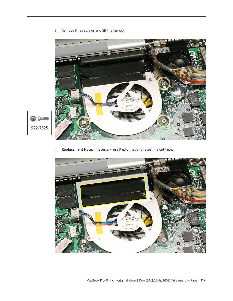Apple MacBook Pro 17-inch (original, Core 2 Duo, 2.4GHz, Late 2007 CTO, Early 2008, and Late 2008) User Manual | Page 117 / 204