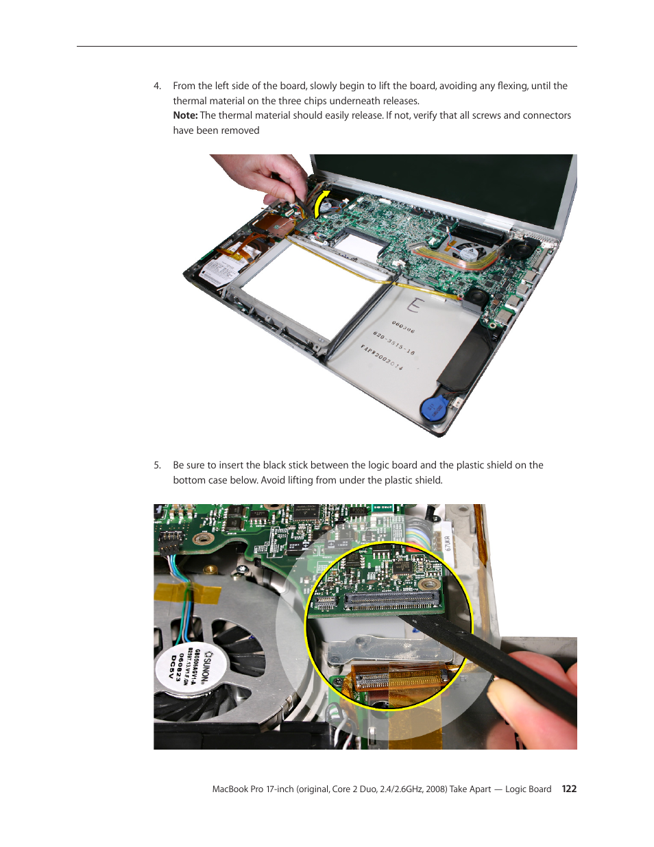 Apple MacBook Pro 17-inch (original, Core 2 Duo, 2.4GHz, Late 2007 CTO, Early 2008, and Late 2008) User Manual | Page 122 / 204