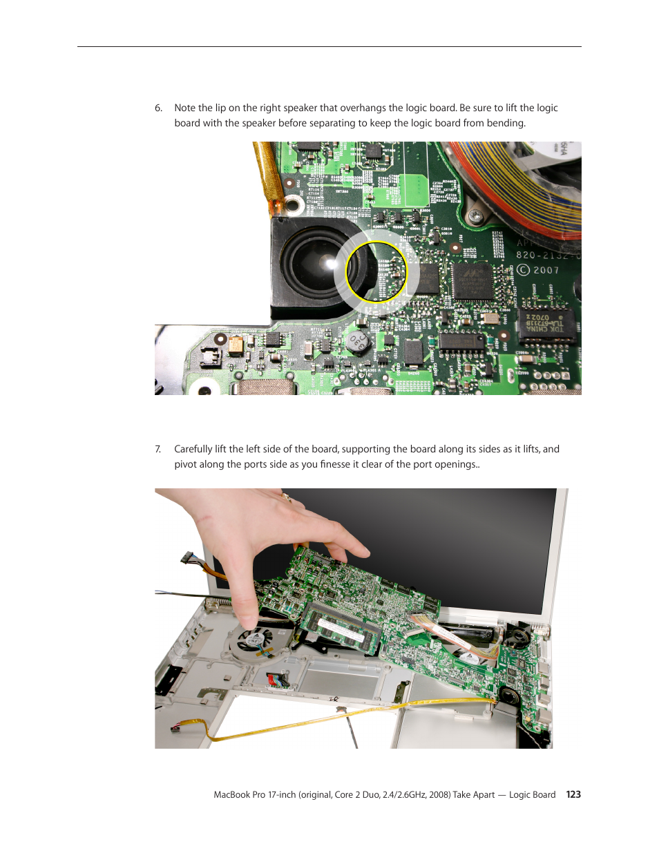 Apple MacBook Pro 17-inch (original, Core 2 Duo, 2.4GHz, Late 2007 CTO, Early 2008, and Late 2008) User Manual | Page 123 / 204