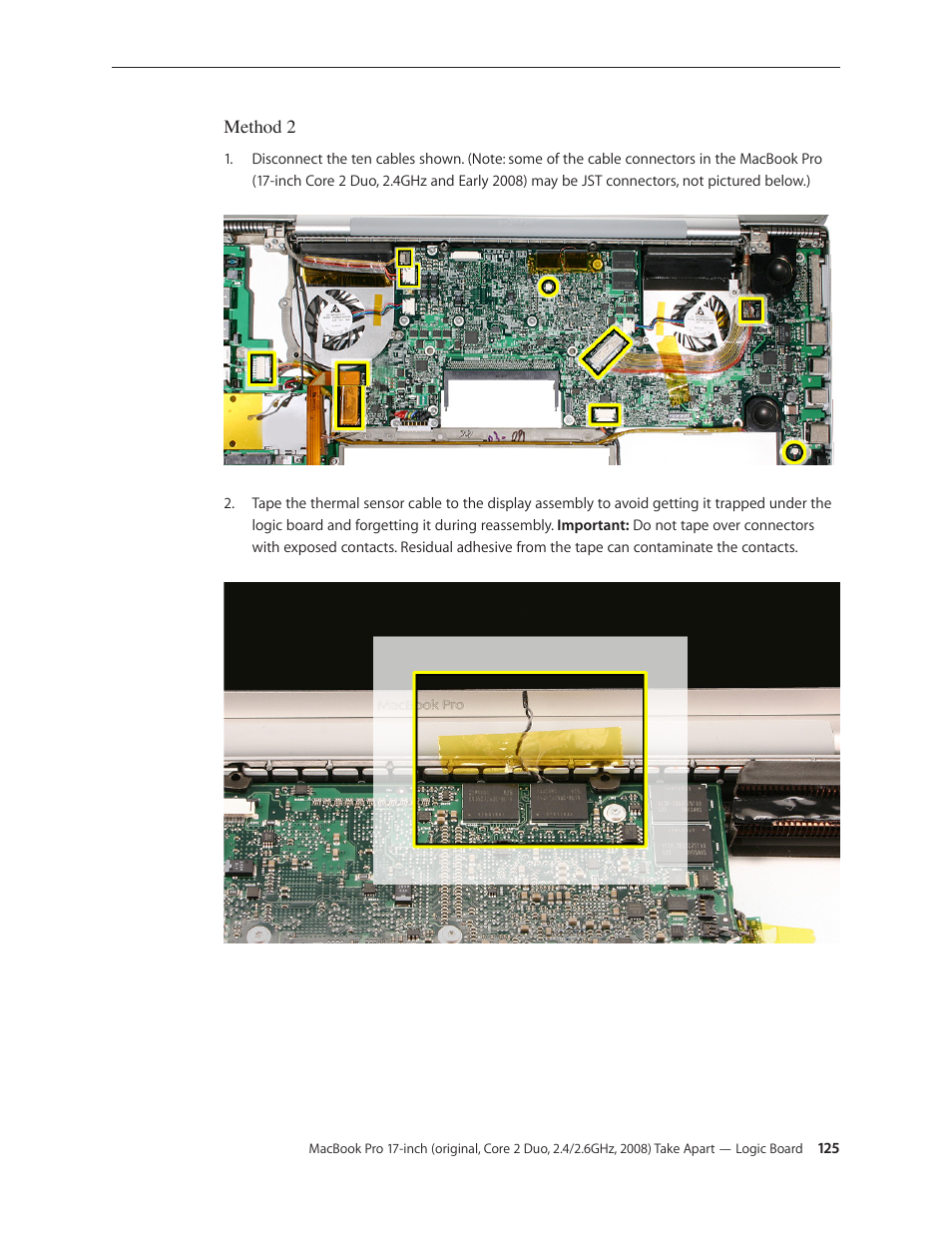 Apple MacBook Pro 17-inch (original, Core 2 Duo, 2.4GHz, Late 2007 CTO, Early 2008, and Late 2008) User Manual | Page 125 / 204