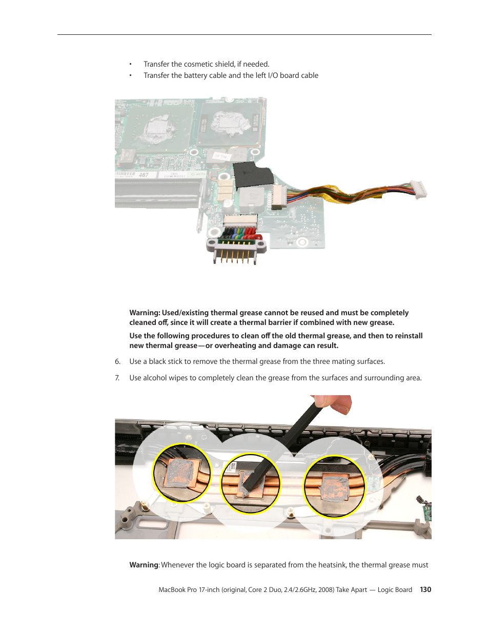 Apple MacBook Pro 17-inch (original, Core 2 Duo, 2.4GHz, Late 2007 CTO, Early 2008, and Late 2008) User Manual | Page 130 / 204