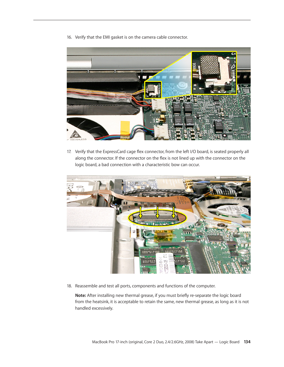 Apple MacBook Pro 17-inch (original, Core 2 Duo, 2.4GHz, Late 2007 CTO, Early 2008, and Late 2008) User Manual | Page 134 / 204