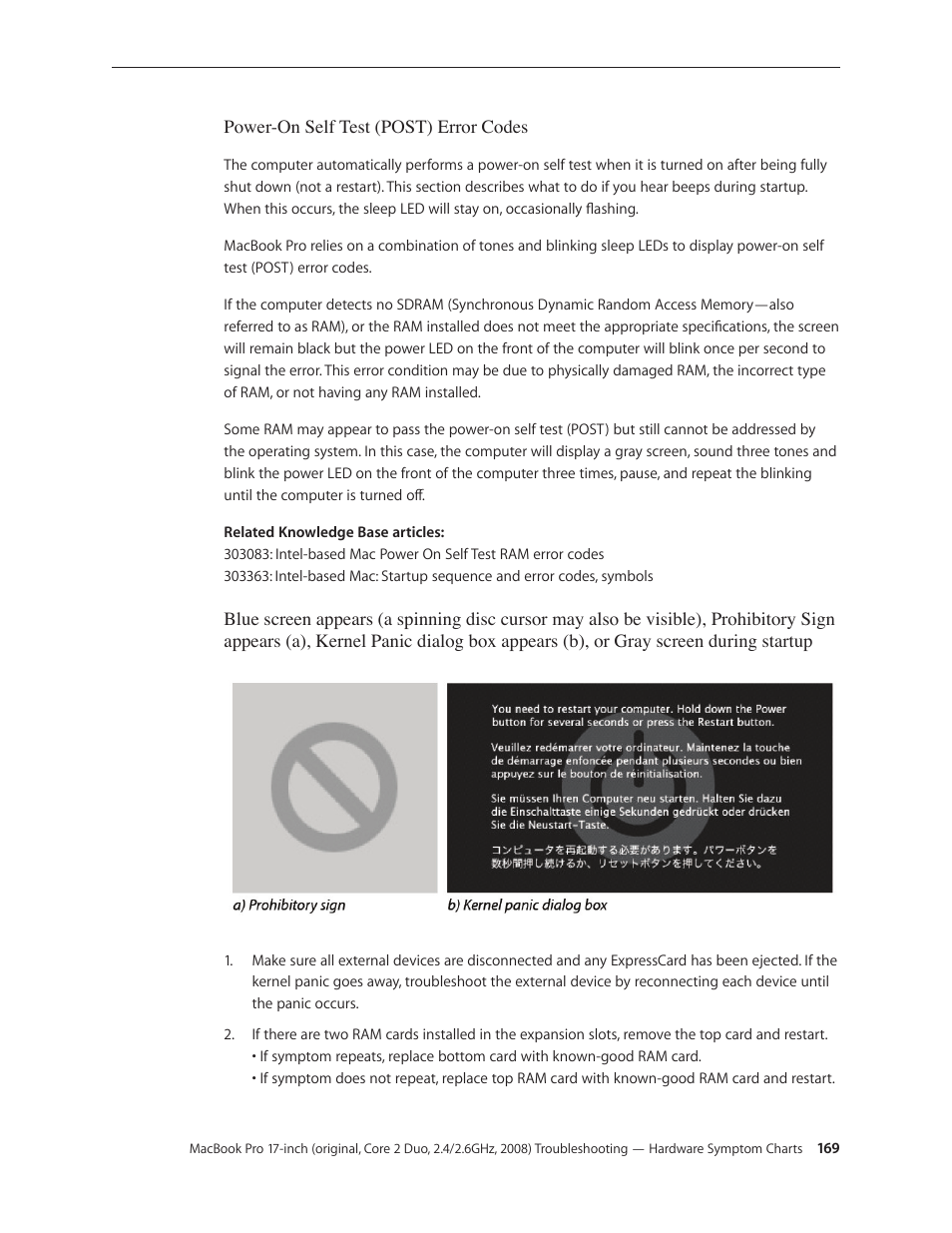 Apple MacBook Pro 17-inch (original, Core 2 Duo, 2.4GHz, Late 2007 CTO, Early 2008, and Late 2008) User Manual | Page 169 / 204