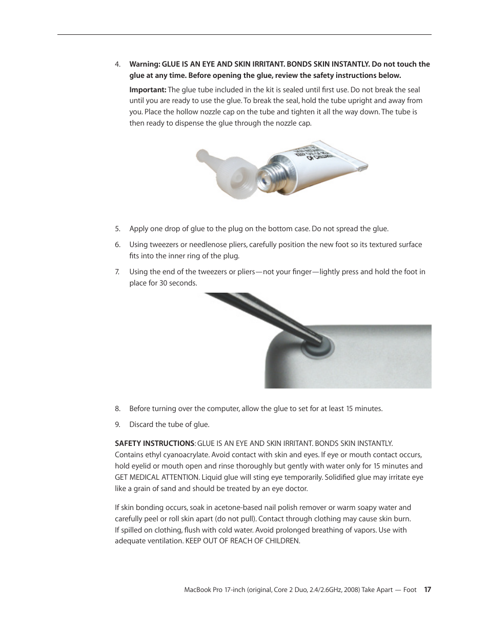 Apple MacBook Pro 17-inch (original, Core 2 Duo, 2.4GHz, Late 2007 CTO, Early 2008, and Late 2008) User Manual | Page 17 / 204